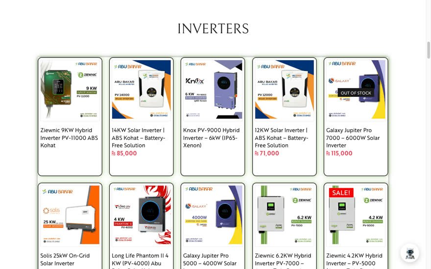 ABS Kohat Solar homepage